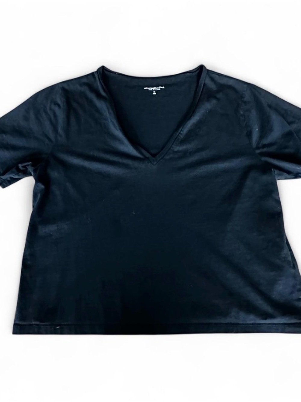 Abercrombie & Fitch Black V-Neck Short Sleeve Tee